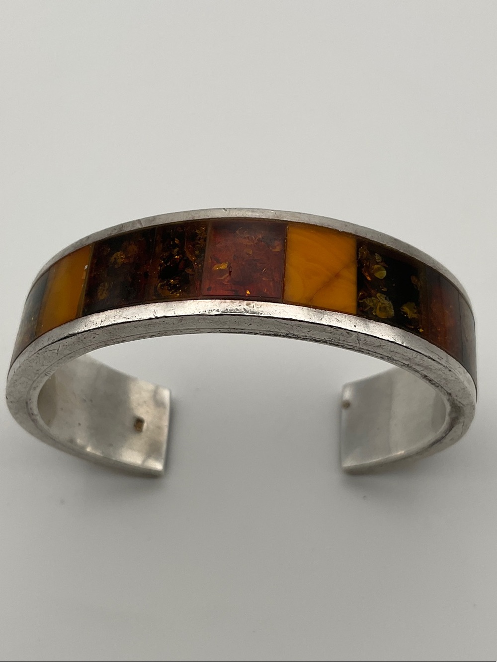 Baltic Amber Sterling Silver Bangle Cuff